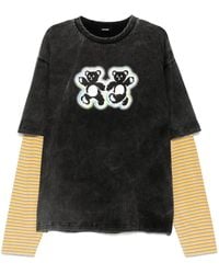 we11done - T-Shirt A Strati - Lyst