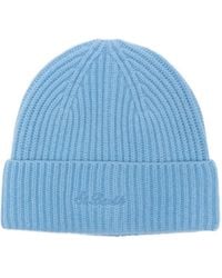 MC2 Saint Barth - Moss Ribbed-Knit Embroidered-Logo Beanie Hat - Lyst