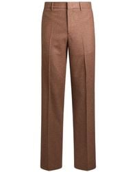 Etro - Pantalones Rectos Con Plumas Y Estampado De Micropied De Poule - Lyst