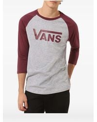 Vans - Classic Heather Logo-Print Raglan-Sleeve T-Shirt - Lyst