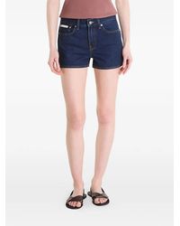Calvin Klein - Logo-Patch Denim Shorts - Lyst