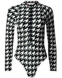 Perfect Moment - Bañador Con Motivo Pied De Poule Y Media Cremallera - Lyst