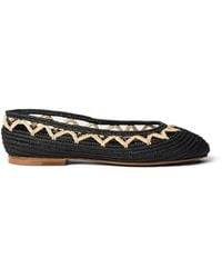 Odissi - Zig-Zag Raffia Ballet Flats - Lyst