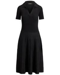 Ralph Lauren - Rib-Knit Short-Sleeve Jumper Midi Dress - Lyst