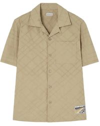 Burberry - Chemise Ample En Coton À Broderies Check - Lyst