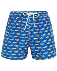 Kiton - Fish-print Swim Shorts - Lyst
