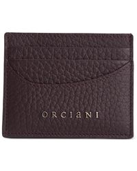 Orciani - Kartenetui Aus Gekörntem Leder Mit Logo-Schild - Lyst
