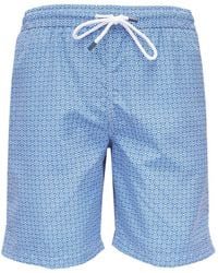 Fedeli - Drawstring Patterned Swim Shorts - Lyst