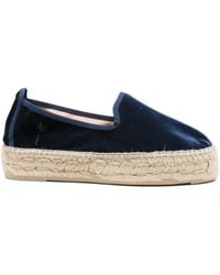 Manebí - Monaco Plateau-Espadrilles aus Samt - Lyst
