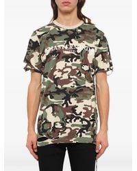 Mastermind Japan - Camo-Print Distressed T-Shirt - Lyst