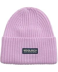 Woolrich - Gerippte Beanie Mit Logo-Patch - Lyst