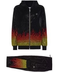 Philipp Plein - Crystals Flame Hooded Tracksuit Set - Lyst