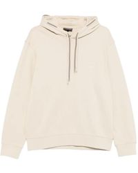 Emporio Armani - Logo-Deail Cotton Hoodie - Lyst