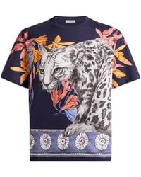 Etro - Katoenen T-Shirt Met Print - Lyst