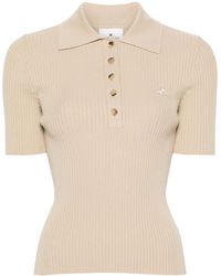 Courreges - Logo-Patch Ribbed Polo Top - Lyst