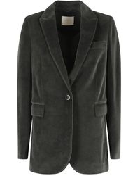 Circolo 1901 - Velvet single-breasted blazer - Lyst