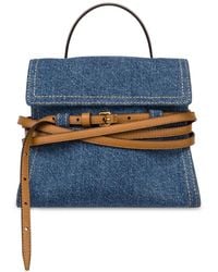 Moschino - Small Tie Me Denim Tote Bag - Lyst