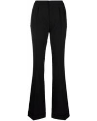 Saint Laurent - Pleat-Detail Flared Tailored Trousers - Lyst