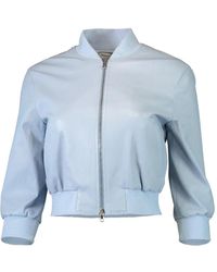 Susan Bender - Leather Short-Sleeve Bomber Jacket - Lyst