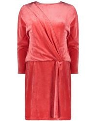 Alberta Ferretti - Draped Velvet Mini Dress - Lyst