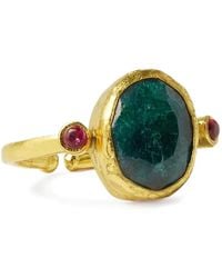 Ottoman Hands - Lucia Emerald Cocktail Ring - Lyst