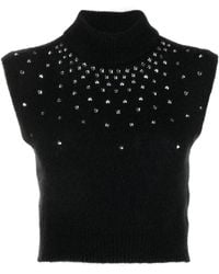 Alessandra Rich - Crystal-embellished Knit Top - Lyst