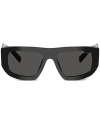 Prada - Logo-Engraved Rectangle Sunglasses - Lyst