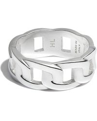 Mens Jewellery Rings Metallic Hatton Labs Cuban Curb-chain Ring in Silver for Men 