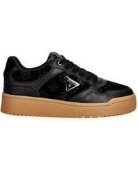 Guess - Monogram-Print Panelled Sneakers - Lyst