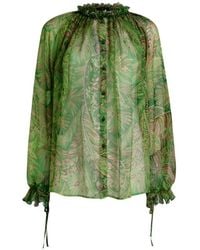 Etro - Chemise Volantée À Motif Cachemire - Lyst
