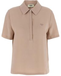 Fendi - Silk Polo Shirt - Lyst