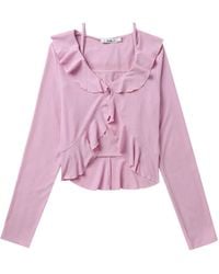 B+ AB - Ruffled Top And Cardigan Set - Lyst