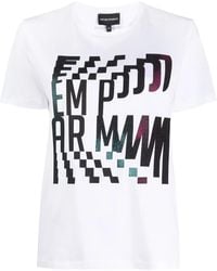 Emporio Armani - Abstract Logo Print T-Shirt - Lyst