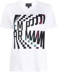 Emporio Armani - Abstract Logo Print T-Shirt - Lyst