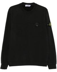 Stone Island - Logo-Patch Chest-Pocket Sweatshirt - Lyst