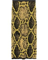 The Attico - Falda midi con motivo de piel de serpiente - Lyst