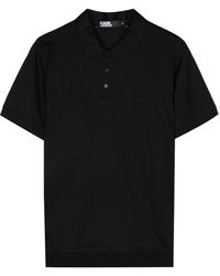 KARL LAGERFELD - K/Signature Cotton Polo Shirt - Lyst