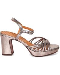 Chie Mihara - Strappy Metallic-Effect Sandals - Lyst