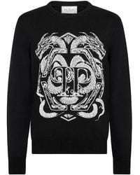 Philipp Plein - Pull À Motif Brodé Et Col Rond - Lyst