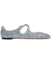 Bally - Glitter-embellished Ballerina Shoes - Lyst