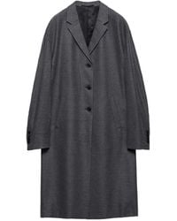 Prada - Single-Breasted Cashmere And Wool Coat - Lyst