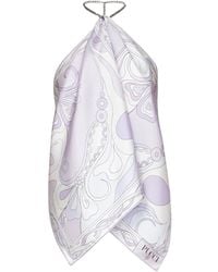 PUCCI - Chain-embellished Orchidee-print Top - Lyst