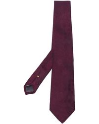 Canali Corbata tejida con extremo en punta - Rojo