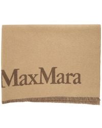Max Mara - Sciarpa Reversibile Tenue Con Logo Jacquard - Lyst