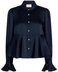 Cinq À Sept - Isaure Peplum Satin Shirt - Lyst