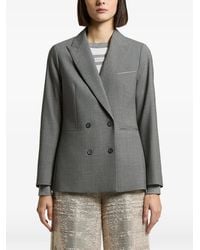 Peserico - Double-Breasted Peaked-Lapel Jacket - Lyst