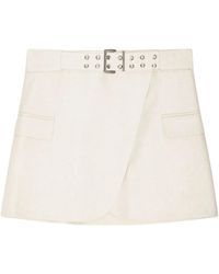 Ganni - Belted Mini Skirt - Lyst