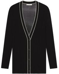 FRAME - Ribgebreid Vest Met V-Hals - Lyst
