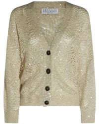 Brunello Cucinelli - Sequin-Embellished Open-Knit Cardigan - Lyst