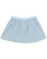 MSGM - Check Print Short Skirt - Lyst